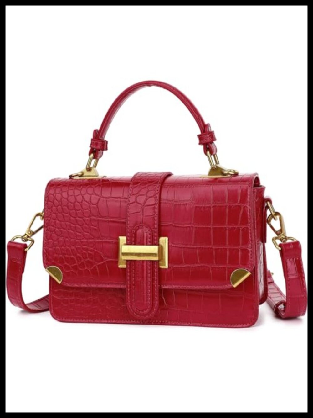 Women's Small Classy Leather Satchel Crossbody Purse Top Handle Handbag